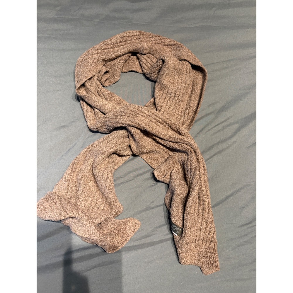 Barefoot Dreams CozyChic Lite Ribbed Knit Scarf Taupe Brown